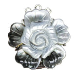 Natural Gray Mother of Pearl Shell Flower Clasp 3ROWS Findings