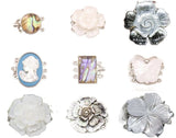 Natural Gray Mother of Pearl Shell Flower Clasp 3ROWS Findings
