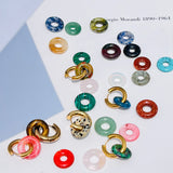 Malachite Bead Hoop Earrings for Women Stainless Steel Jewelry