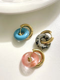 Malachite Bead Hoop Earrings for Women Stainless Steel Jewelry