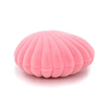 Pink Velvet Shell Necklace Earrings Ring Box Jewelry Packaging