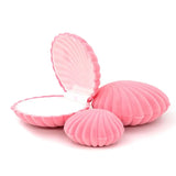 Pink Velvet Shell Necklace Earrings Ring Box Jewelry Packaging