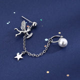 925 Sterling Silver Tassel Angel Star Stud Earrings For Women Girls
