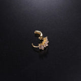 Zircon Circle Hoop Ear Bone Cuff Earring 8mm Round Copper Jewelry