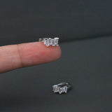 Zircon Circle Hoop Ear Bone Cuff Earring 8mm Round Copper Jewelry
