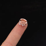 Zircon Circle Hoop Ear Bone Cuff Earring 8mm Round Copper Jewelry