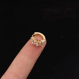 Zircon Circle Hoop Ear Bone Cuff Earring 8mm Round Copper Jewelry