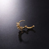 Zircon Circle Hoop Ear Bone Cuff Earring 8mm Round Copper Jewelry