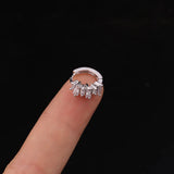 Zircon Circle Hoop Ear Bone Cuff Earring 8mm Round Copper Jewelry