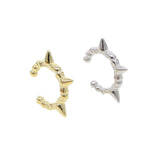 925 Sterling Silver Spike Charm Clip Cuff Earrings