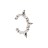 925 Sterling Silver Spike Charm Clip Cuff Earrings