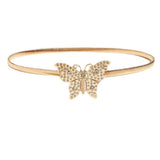 Butterfly Rose Metal Spring Y2K Waist Chain Elastic Belt