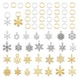 Christmas Snowflake Charms & Rings Mixed Pendant Xmas Decor Jewelry
