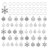 Christmas Snowflake Charms & Rings Mixed Pendant Xmas Decor Jewelry