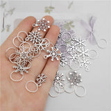 Christmas Snowflake Charms & Rings Mixed Pendant Xmas Decor Jewelry