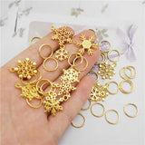Christmas Snowflake Charms & Rings Mixed Pendant Xmas Decor Jewelry