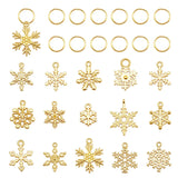 Christmas Snowflake Charms & Rings Mixed Pendant Xmas Decor Jewelry