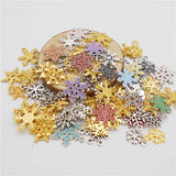 Alloy Enamel Christmas Snowflake Charms Xmas Decor Necklace Pendant Bracelet