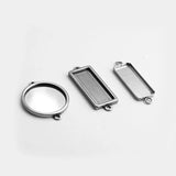 10x25mm Stainless Steel Rectangle Cabochon Bezel Tray - DIY Jewelry Making