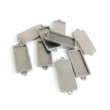 10x25mm Stainless Steel Rectangle Cabochon Bezel Tray - DIY Jewelry Making