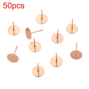 Surgical Steel Earring Posts w/ Flat Pad Base for DIY Jewelry Making