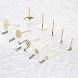 Surgical Steel Earring Posts w/ Flat Pad Base for DIY Jewelry Making