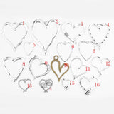 Tibetan Silver Hollow Heart Charm Pendant for DIY Jewelry Making
