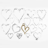 Tibetan Silver Hollow Heart Charm Pendant for DIY Jewelry Making