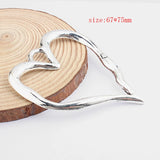Tibetan Silver Hollow Heart Charm Pendant for DIY Jewelry Making