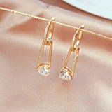 14K Copper-clad Zirconium Crystal Love Earrings DIY Jewelry Accessories