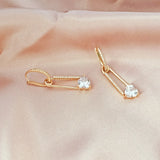 14K Copper-clad Zirconium Crystal Love Earrings DIY Jewelry Accessories