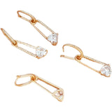 14K Copper-clad Zirconium Crystal Love Earrings DIY Jewelry Accessories