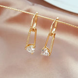 14K Copper-clad Zirconium Crystal Love Earrings DIY Jewelry Accessories