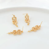 18K Copper Clad S925 Silver Ear Needle w/ Bead Holder DIY Jewelry