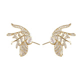 1 Pair 19 * 25mm Zircon Angel Wings Baroque Pearl Pin Accessories