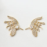 1 Pair 19 * 25mm Zircon Angel Wings Baroque Pearl Pin Accessories