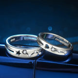 Silver Constellation Ring, Zircon Wedding Couple Rings