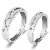 Silver Constellation Ring, Zircon Wedding Couple Rings