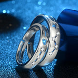 Silver Constellation Ring, Zircon Wedding Couple Rings