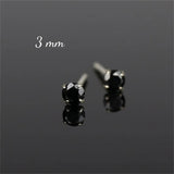 3mm CZ Earrings Cartilage 925 Sterling Silver Minimalist Small Studs
