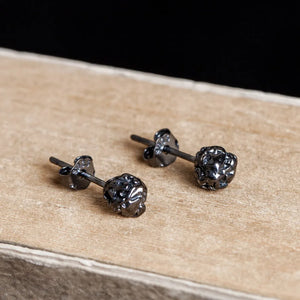 5mm 100% 925 Sterling Silver Sugar Paper Ball Stud Earrings Unisex Punk Piercing