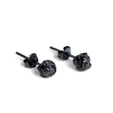5mm 100% 925 Sterling Silver Sugar Paper Ball Stud Earrings Unisex Punk Piercing