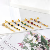 925 Silver Crystal Zircon Tassel Earrings Charming Studs