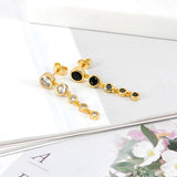 925 Silver Crystal Zircon Tassel Earrings Charming Studs