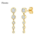 925 Silver Crystal Zircon Tassel Earrings Charming Studs
