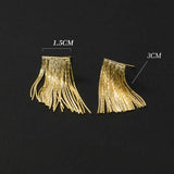 925 Sterling Silver Tassels Drop Earrings Women Fine Jewelry