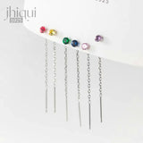 Sterling Silver Zircon Drop Earrings for Women
