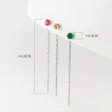 Sterling Silver Zircon Drop Earrings for Women