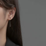 Sterling Silver Zircon Drop Earrings for Women