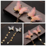Ancient Ribbon Butterfly Hair Clip Headdress Hair Pin Charm KYY8551